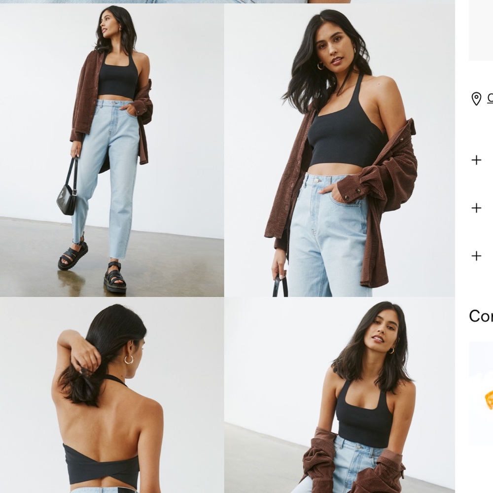 Black Knit Halter Top